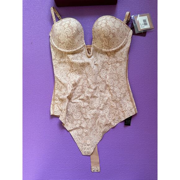 $178 Body By Julia Haart Powersuit Beige 32C/S Tummy control shapewear bodysuit - Picture 1 of 10